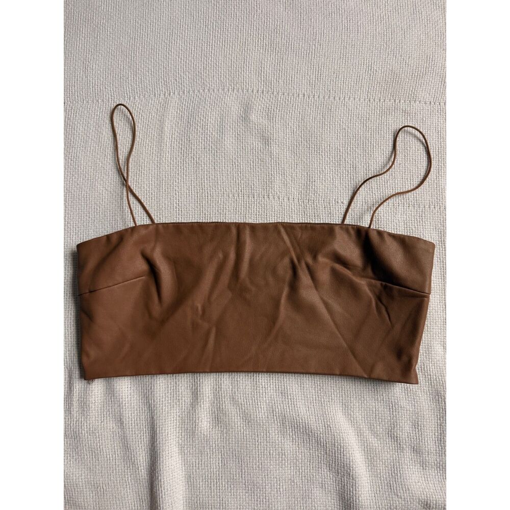 TIC TOC Brown Faux Leather Tube Top - Picture 2 of 6